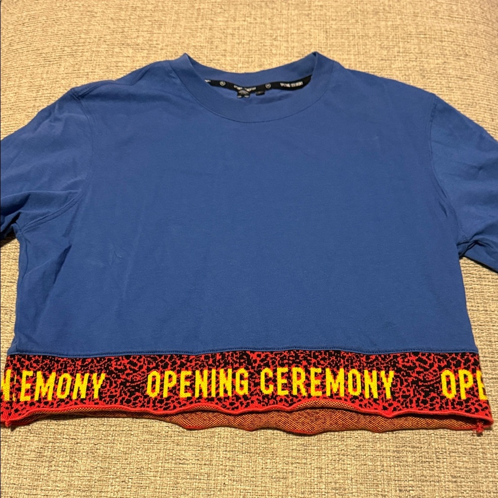 Opening Ceremony Royal Blue Tee with Red and Yellow Trim